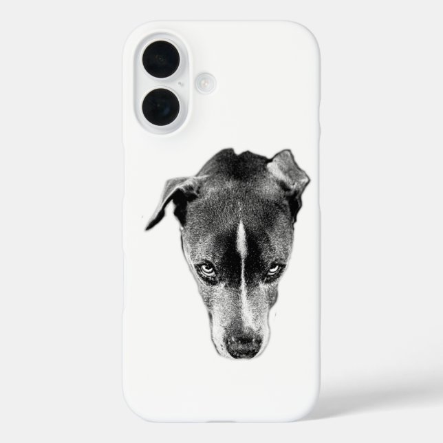 Intense Pitbull Mix Portrait Modern Phone Case (Back)