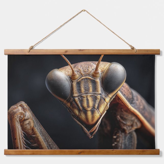 Intense Praying Mantis Macro Insect Wall Art (Front)