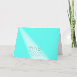 Intense Seafoam Happy New Years 2015 Holiday Card