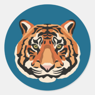Intense Tiger Eyes the Powerful Big Cat Classic Round Sticker
