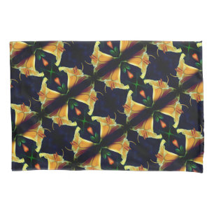 Intense Yellow Lily Flower Abstract Art Pattern Pillowcase