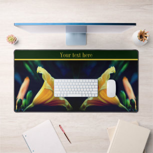 Intense Yellow Lily Flower Personalised Desk Mat