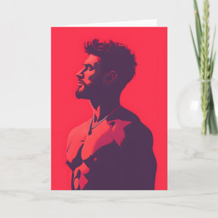 Intensely Red Gay Greetings Card