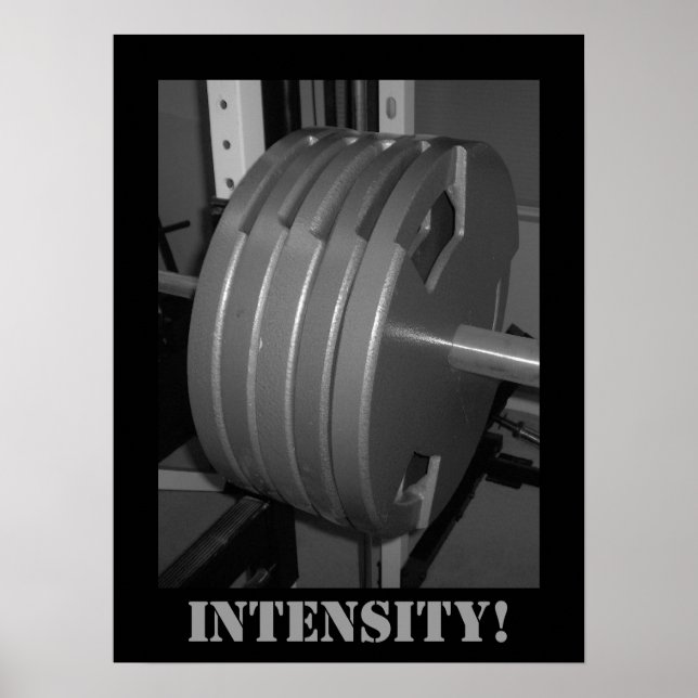 INTENSITY! Weightlifting Exercise Gym Poster (Front)