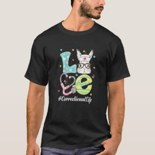 Intensive Care Nurse Cheetah Print Bunny Correctio T-Shirt