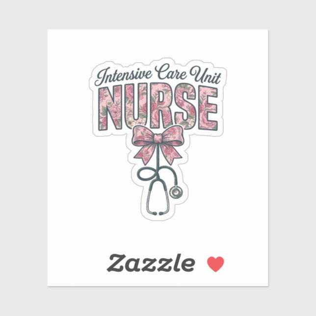 Intensive Care Unit Nurse Floral Bow Shirt Design_ (Sheet)