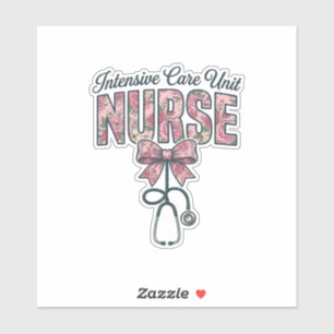 Intensive Care Unit Nurse Floral Bow Shirt Design_