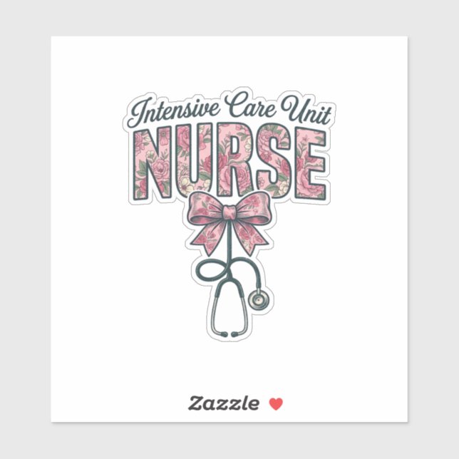 Intensive Care Unit Nurse Floral Bow Shirt Design_ (Sheet)