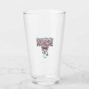 Intensive Care Unit Nurse Floral Bow Shirt Design_ Glass
