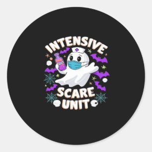 Intensive Scare Unit Nurse Halloween ICU Nurse Ess Classic Round Sticker