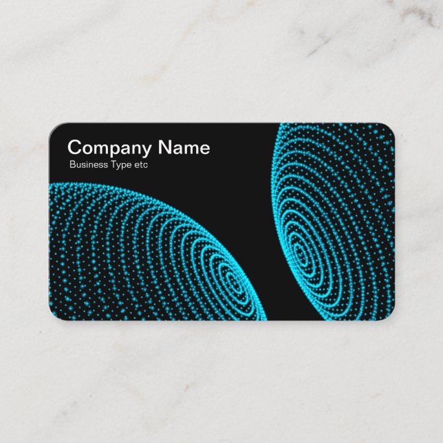 Interacted Spheres - Sky Blue lights Business Card (Front)