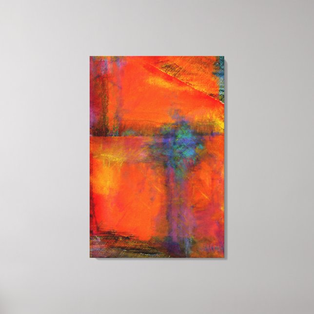 Interaction of Orange Abstract Canvas Wall Decor (Front)