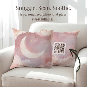 Interactive Moon & Stars Nursery Pillow with Music