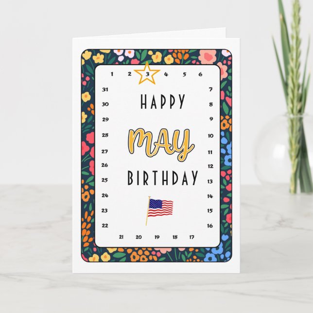 Interactive Move the Star May Birthday Card (Front)