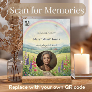 Interactive Music & Photo Memorial Scannable QR Acrylic Sign