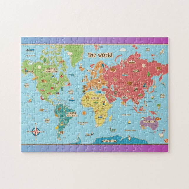 Interactive World Map Jigsaw Puzzle (Horizontal)