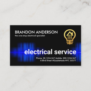 Intercepting Blue Electrical Current Business Card