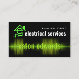 Intercepting Electric Current Letter-E Electrician Business Card