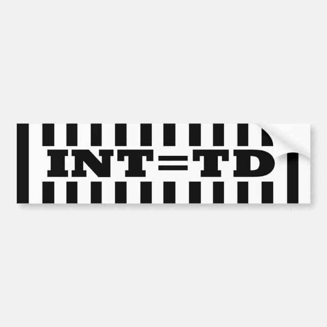 Interception  Equals Touchdown - Replacement Refs Bumper Sticker (Front)