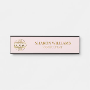 Interchangeable Blush Pink Custom Business Logo Door Sign