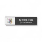 Interchangeable Office Door Name Plate with Logo
