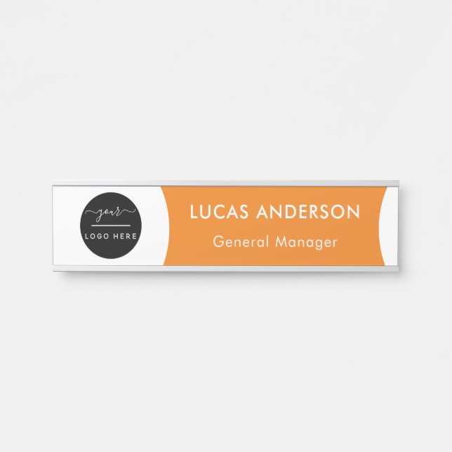 Interchangeable Office Door Name Plate with Logo (Front)