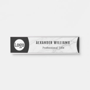Interchangeable Office Door Name Plate with Logo