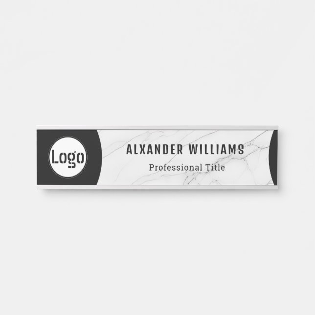 Interchangeable Office Door Name Plate with Logo (Front)