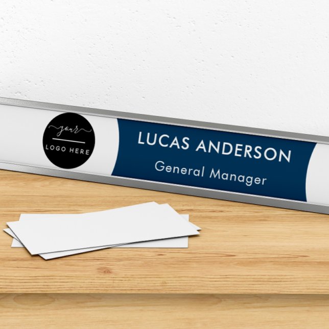 Interchangeable Office Door Name Plate with Logo (Creator Uploaded)