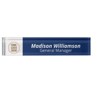Interchangeable office door nameplates with logo