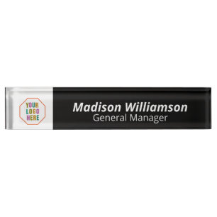Interchangeable office door nameplates with logo