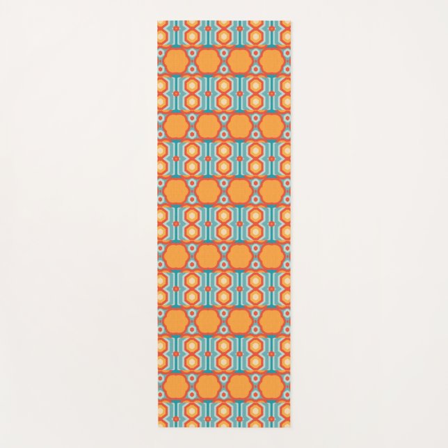 Interconnected Geometric Pattern with Vibrant Colo Yoga Mat (Front)