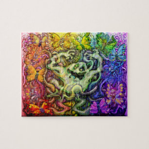 Interconnected Ghostly Rainbow Magic Jigsaw Puzzle