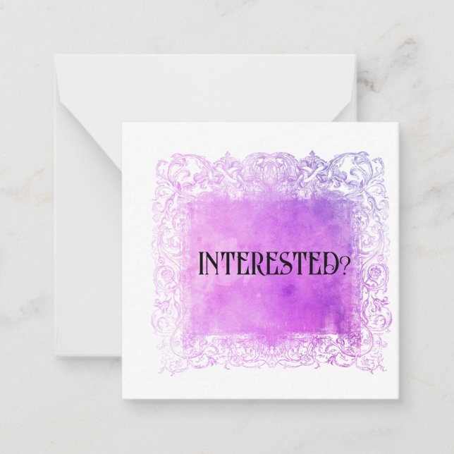 *~* INTERESTED?  AP63 Relationship Flat Note Card (Front)