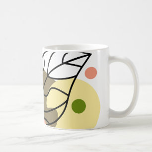 Interesting abstract spots with leaves coffee mug