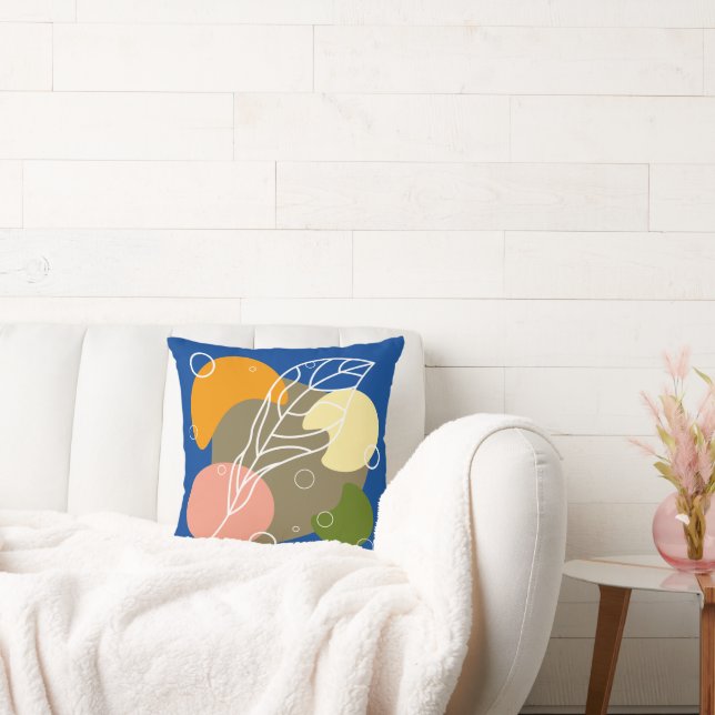 Interesting abstract spots with leaves cushion (Couch)