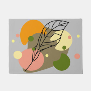 Interesting abstract spots with leaves doormat