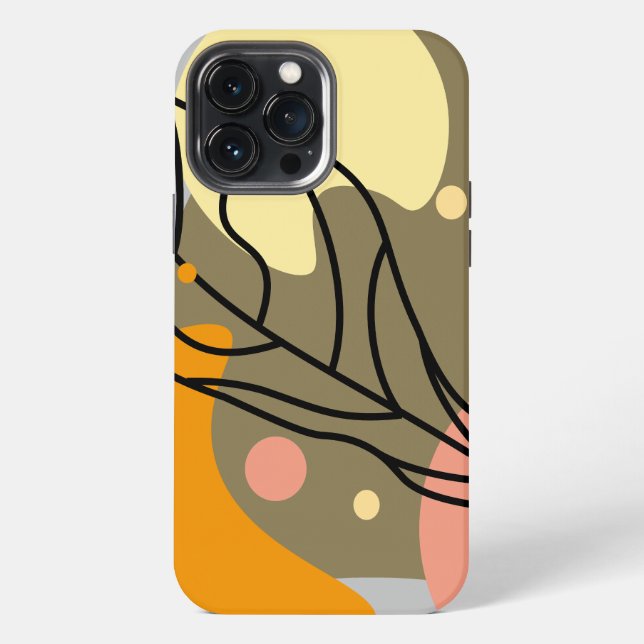 Interesting abstract spots with leaves iPhone case (Back)
