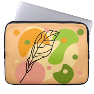 Interesting abstract spots with leaves laptop sleeve