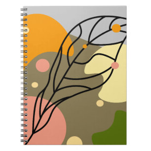 Interesting abstract spots with leaves notebook