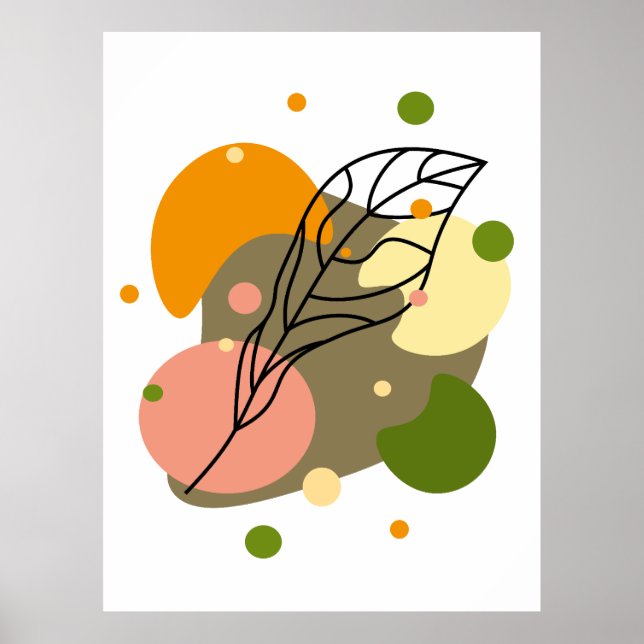 Interesting abstract spots with leaves poster (Front)