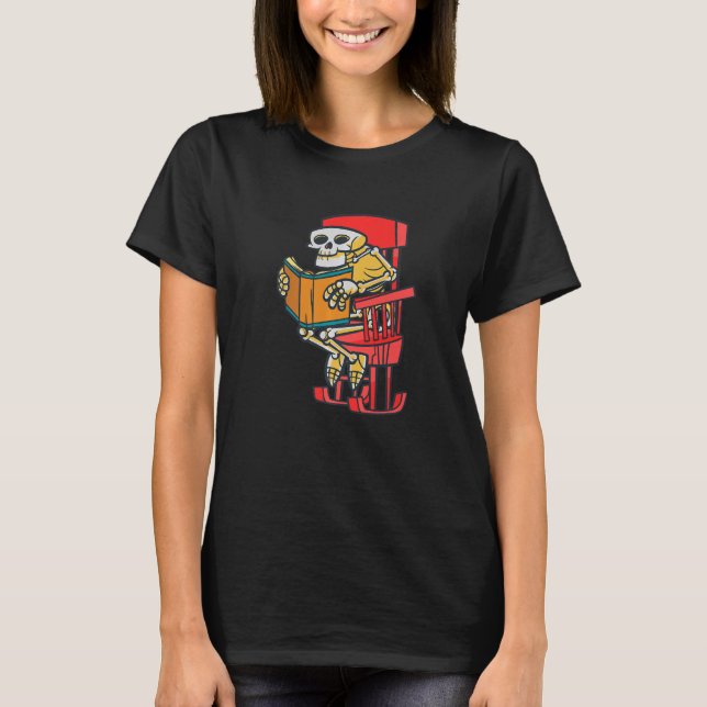 interesting book reading old man skeleton T-Shirt (Front)
