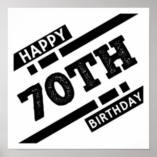 Interesting happy 70th birthday typography design poster