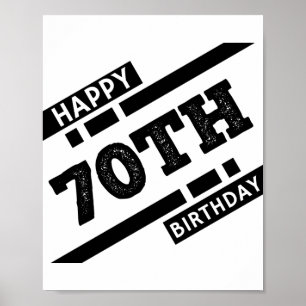 Interesting happy 70th birthday typography design poster