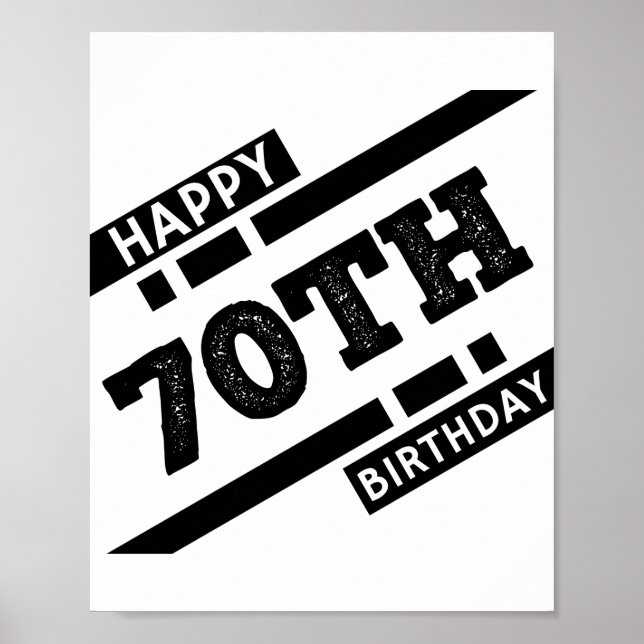 Interesting happy 70th birthday typography design poster (Front)