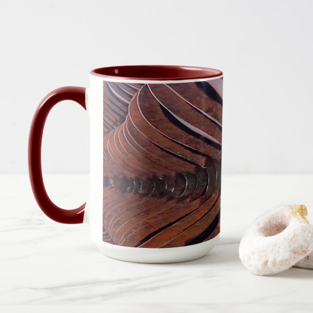 Interesting photo, roof tiles with perspective   mug (With Donut)