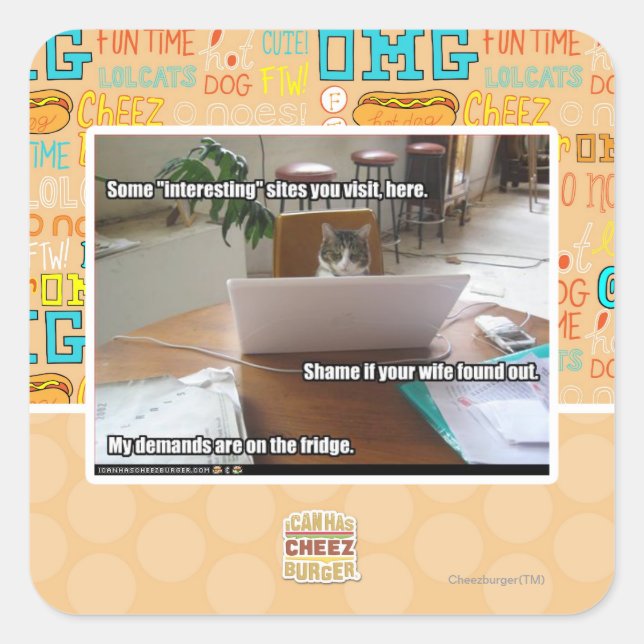 Interesting sites square sticker (Front)