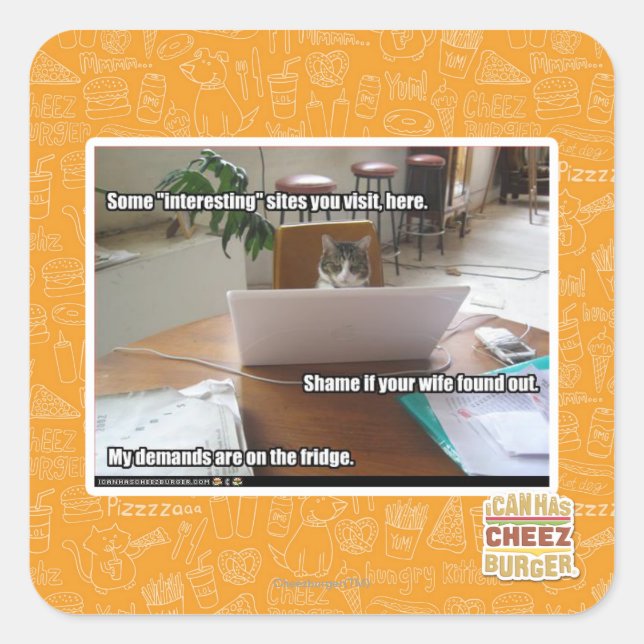 Interesting sites square sticker (Front)