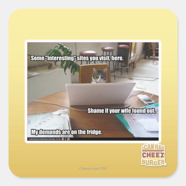 Interesting sites square sticker (Front)