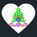 Interfaith Christmas Hanukkah Holiday Fun Heart Sticker<br><div class="desc"></div>